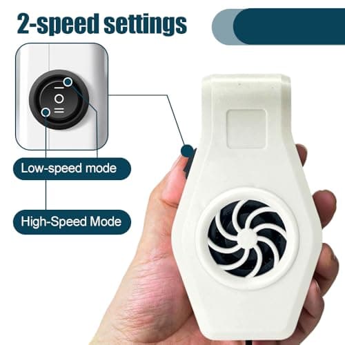 DONGKER Mini Aquarium Chiller Fan,USB Wall Mounted Fish Tank Cooling Fan with 2 Speed Modes Low Noise for Shrimp, Coral, Tropical & Saltwater Freshwater (Up to 10mm Thickness,within 60 * 60cm Tank) — view 5