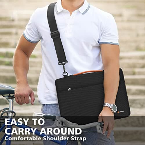 NIDOO 13 Inch Laptop Sleeve Shoulder Messenger Bag Protective Computer Case Briefcase for 13.6" Macbook Air / 14" MacBook Pro/Surface Laptop 5 4 3 / ThinkPad X13 / ThinkPad X1 Carbon Yoga/Yoga 7 — view 6