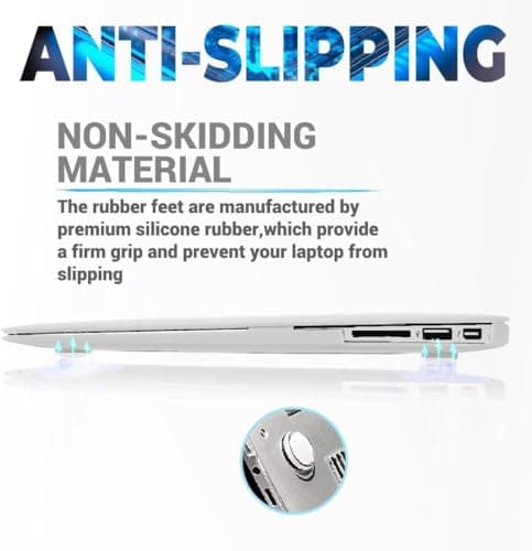 8 Pcs Laptop Rubber Feet (0.7 inch Diameter), Non-Slip Replacement Bottom Feet for MacBook Pro/Air Case,Including 2 Surface Wipes — view 5