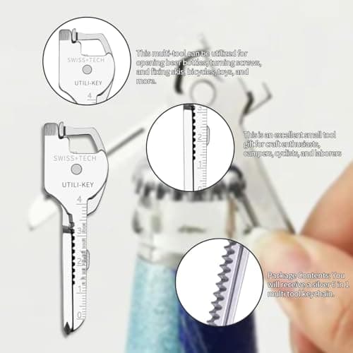 Keychain Multitool,EDC Tools,6-in-1 Multi-Function KeychainTool,Keychain Bottle Opener Multi Tool,Multi-Angle Adjustment for Ease of Use, Stainless Steel Material Sturdy&Durable for Outdoor Camping — view 3