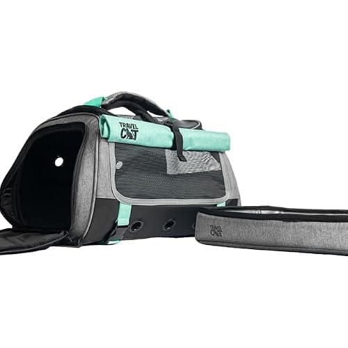 Travel Cat Carrier Bag - Portable Comfort Soft Sided Transpurrter Cat Carrier for Small Medium Cats Kitten up to 30 LBs Airline Approved Backpack with Shoulder Strap (Dark Charcoal) — view 6