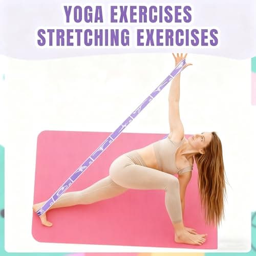 1 Pcs Yoga Straps with 8 Adjustable Loops,Stretching Bands,Gymnastics Stretch Band Kids,Stretch Bands for Exercise,Leg and Hamstring Stretcher,for Gymnastics,Pilates,Yoga,Dance,Fitness Resistance — view 5