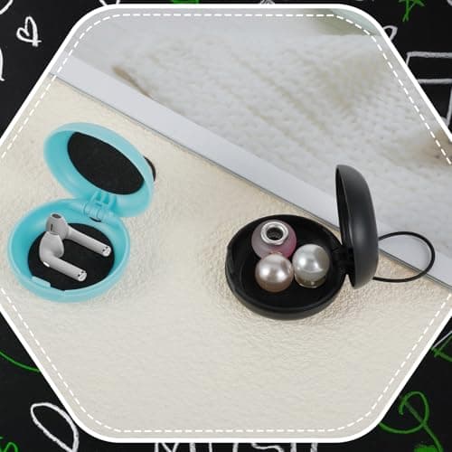 Bewudy 2pcs Ear Plug Carrying Cases, Earplug Cases, Portable Mini Storage Case, Earbud Plug Organizer Small Storage Case for Travel (Blue+ Black) — view 6