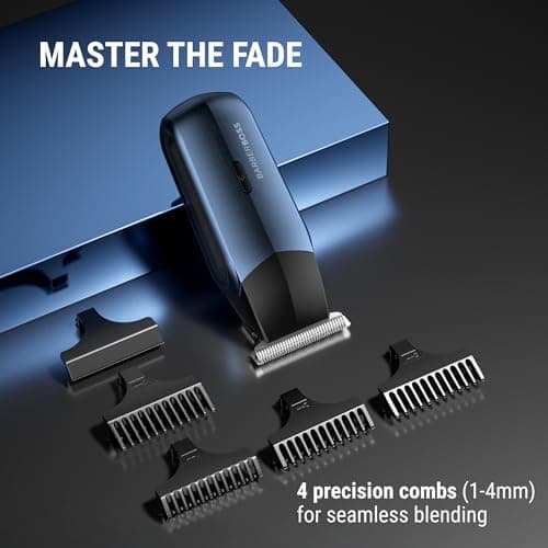 BarberBoss 3-in-1 Travel Trimmer Kit for Men, Beard & Hair Trimmer, Nose & Ear Trimmer, Mini Shaver, Men’s Electric Shaver, Dual-Speed Control, Male Electric Grooming Set, QR-2212 — view 6