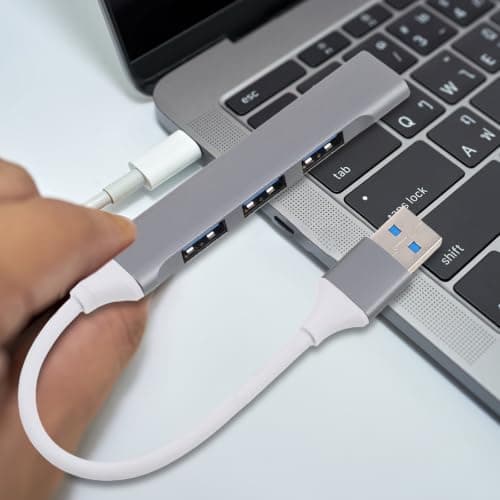 HEMOTON USB Hub Multi Port Adapter USB Expander Hub for Laptop Aluminium Alloy Plug and Play Supports Simultaneous Connection for Travel Girl — view 6