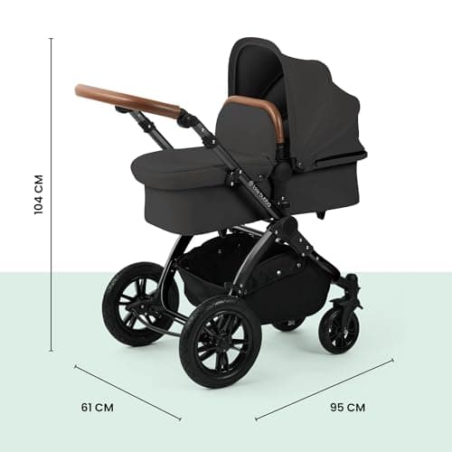 Ickle Bubba Luxe Travel System & Cirrus Car Seat (Black/Charcoal/Tan) — view 3