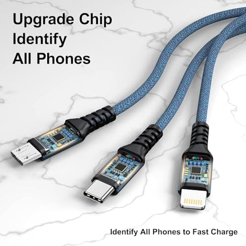 GIANAC Multi Charger Cable [3Pack 1.2M] 3 in 1 Charging Cable Nylon Braided — view 4