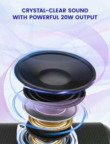 UOHHBOE Portable Bluetooth Speaker 20W, IPX7 Waterproof with Stereo Sound — view 2