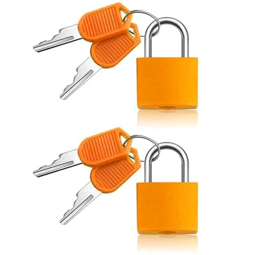 2 Pcs Luggage Locks Suitcase Padlocks Suitcase Locks with Keys, Brass Mini