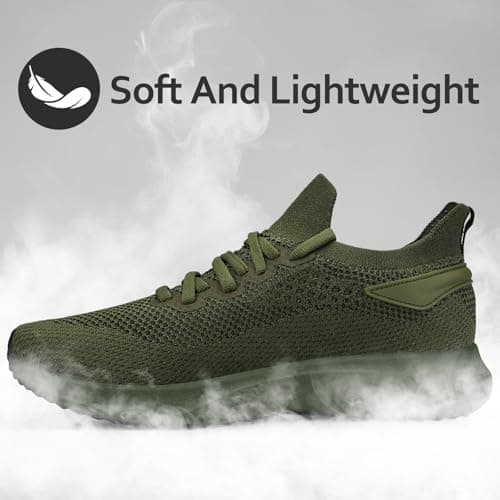 Giniros Men Trainers Slip On Sneakers Gym Walking Tennis Sport Green 9UK — view 6