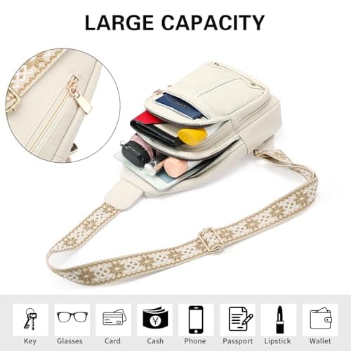 GAEKEAO Sling Bag for Women Crossbody Bags Fanny Pack Cross Body Bags Vegan Leather Chest Bag Travel Shoulder Belt Purse Backpack Gifts — view 6