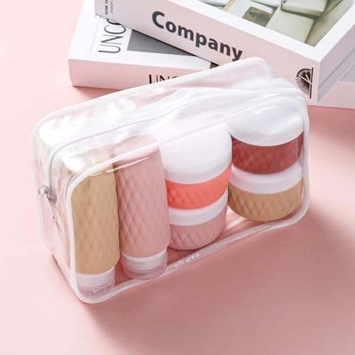 kuangre 8 Pack Travel Bottles for Toiletries - 3 OZ / 90 ML, | Leak Proof Silicone Containers with Clear Bag, Travel Size Toiletries for Lotions, Creams, Foundation, Shampoo, body wash and More | — view 5