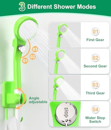 WADEO Portable Camping Shower, [10 Days Runtime] Rechargeable Battery Shower Pump, Outdoor Shower Kit for Beach, Pet, Travel, Car — view 6