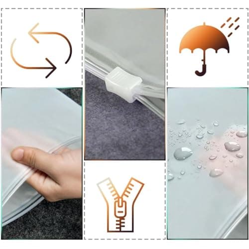 Reusable Zip Lock Bags 34pcs - 5 Size Plastic Travel Organiser Pouches, Frosted Waterproof Storage for Clothes, Shoes, Cosmetics, Suitcase - No Holes Hospital Bag — view 4