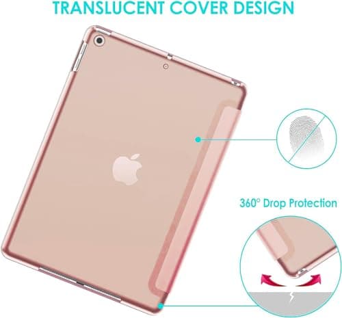 For Apple iPad 10.2 inch 9th/ 8th/ 7th Generation, Smart Magnetic Stand Case, Leather Cover with Magnetic Closure, Anti-Scratch and Lightweight Case (2021/2020/2019) (Rose Gold) — view 3