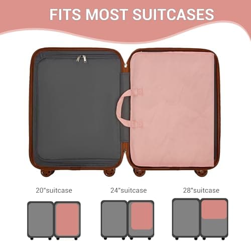 Kono 6-in-1 Compression Packing Cube Expandable Suitcase Organiser (Pink) — view 5