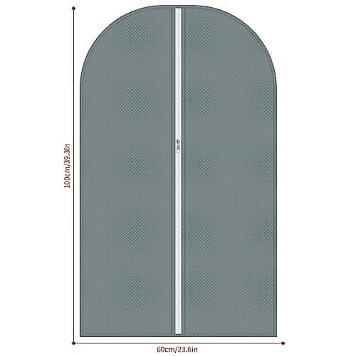 Vinsani 1pc Dustproof Garment Bags Hanging Clothes Covers Breathable, Grey — view 5