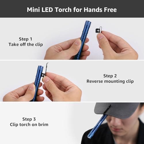Lepro LED Torch Battery Powered, 2 Pack Pen Torches with Clip, Pocket Sized — view 6