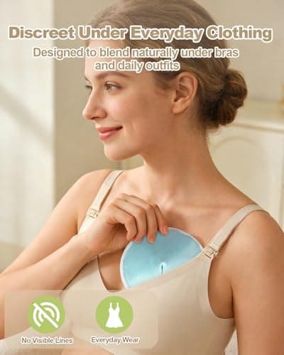 Oiomniv Reusable Breast Pads, 14 Pack, 4.7 Inch Washable Nursing Pads — view 2