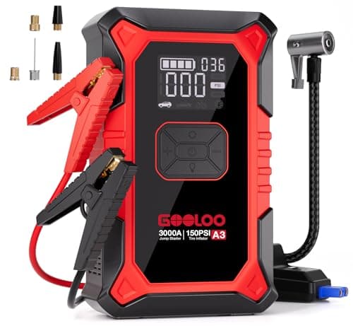 GOOLOO A3 3000A Jump Starter & 150PSI Tire Inflator Combo