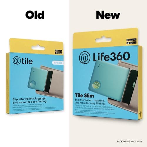 Life360 Tile Slim - Wallet Finder, Bluetooth Tracker and Item Locator for Luggage Tags, Passports and More. Both iOS and Android Compatible. Phone Finder. 1-Pack (Aqua Lemon) — view 2