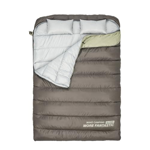 BISINNA Winter 0°C Double Sleeping Bag for Adult Queen Size with Pillow
