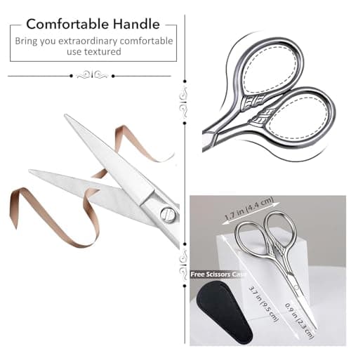 Beard Scissors for Moustache Nose Hair Eyebrow, Small Travel Size Trimmer — view 2