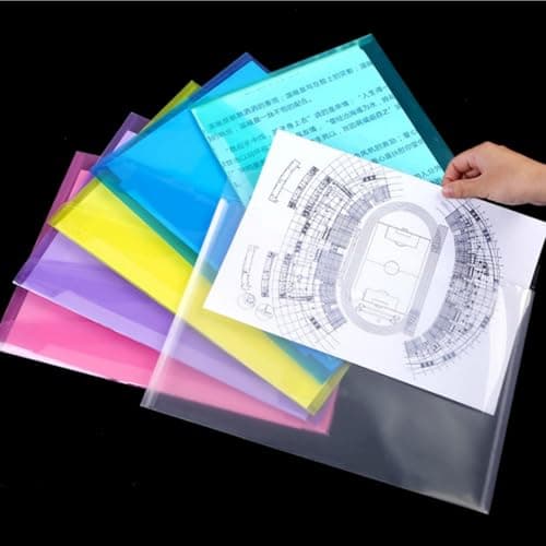 A4 Plastic Wallets 7PCS Folders Waterproof Plastic Wallet Transparent Colours with Button Storage and Organization Office Supplies — view 6