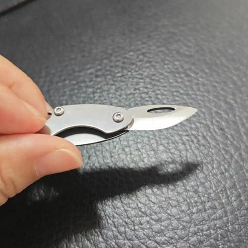 Mini Pocket Box Opener,2Pcs Small Multitool Box Cutter,Titanium Boxs Tool,Portable Keychain Utility Bottle Opener,EDC Gadgets,Little Cutting Tool for Camping,DIY,Hiking,Fishing,Gift for Women,Men — view 3