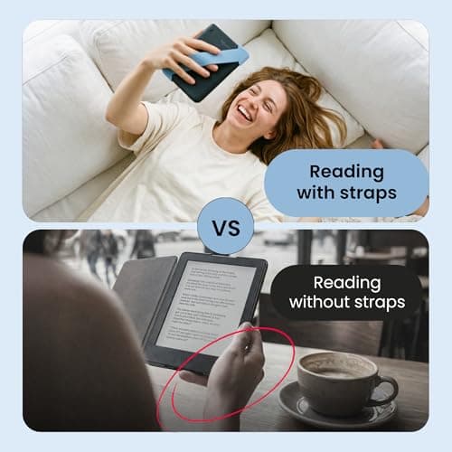 Strapsicle Hand Strap for Kindles & Kobos – Fits Kindle/Paperwhite (6”) Gen 7–10, 6” Kobo – 2 Pack Lightweight Grip – Medium – Black — view 5