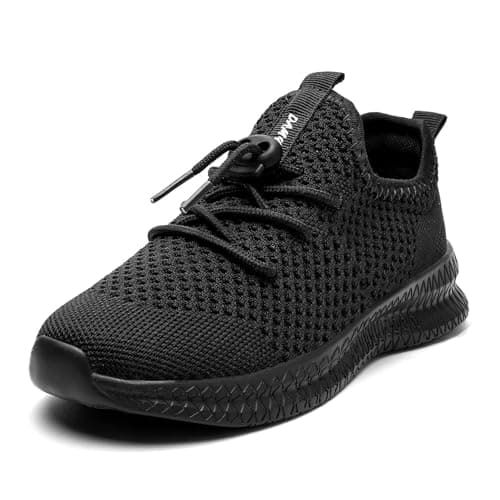 AZSDXS Boy’s & Girl's Trainers Slip-On Kids Trainers Outdoor Sports Kids Shoes Running Tennis Sneakers Non Slip Athletic Shoes PE Trainers A Black