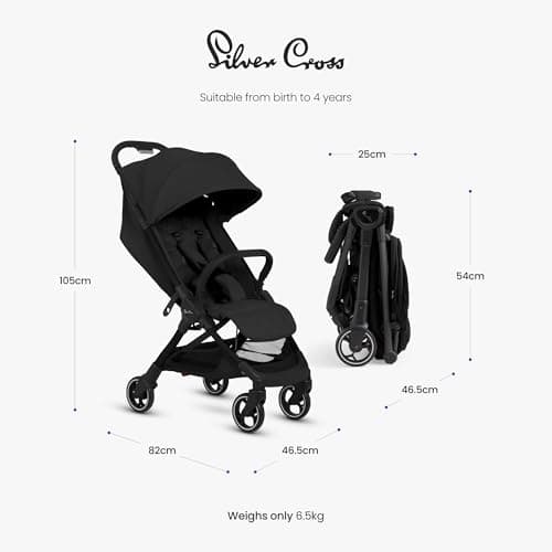 Silver Cross Clic 2 Compact Stroller & Travel Bag, Birth to 22kg, Space — view 5