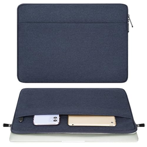 HEDUGO Laptop Sleeve Case with Accessory Pocket Padded Computer Carrying Pouch 15.6 inches Compatible with HP Dell Asus Protective Laptop Cover for 15.6 “ Chromebook/Notebook/Tablet, Navy Blue — view 2