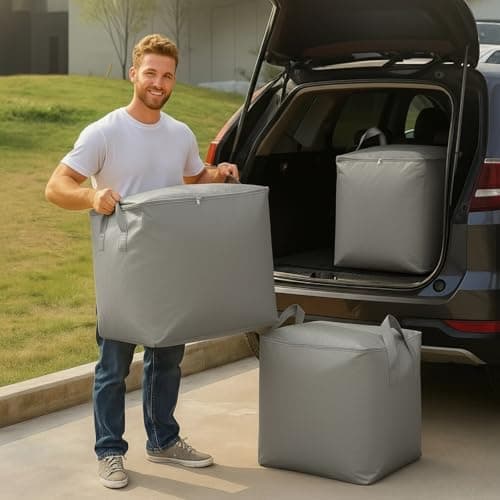 3-Pack 240l Large Moving Bags – Heavy Duty Waterproof Removal Bag with Double Zip Pulls,Ideal for Moving, College Dorms, Loft Storage, Camping,Toys or Holiday Decorations — view 4
