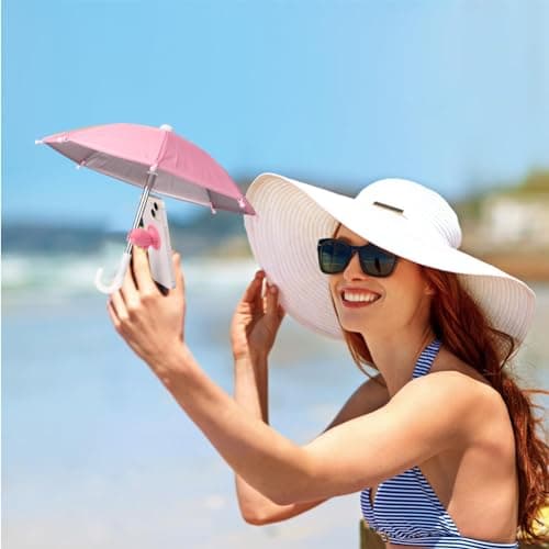 QYEHF Anti-Glare Phone Umbrella Sun Shade, Holder with Suction Plug for Car Navigation Sunscreen, Mini Sunscreen Travel Cell Phone Umbrella, Smartphone Outdoor Stand (pink) — view 4