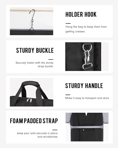 MATEIN Double Layer Suit Carriers for Men, Travel Garment Bags for Business — view 4