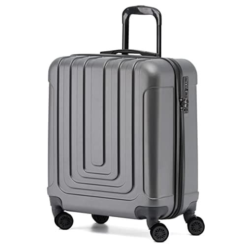 Flight Knight Premium Hard Shell Lightweight Cabin Suitcase - 8 Spinner Wheels - Built-in TSA Lock & USB Port - Luggage Approved for Airlines Including easyJet Large Cabin - 56x45x25cm