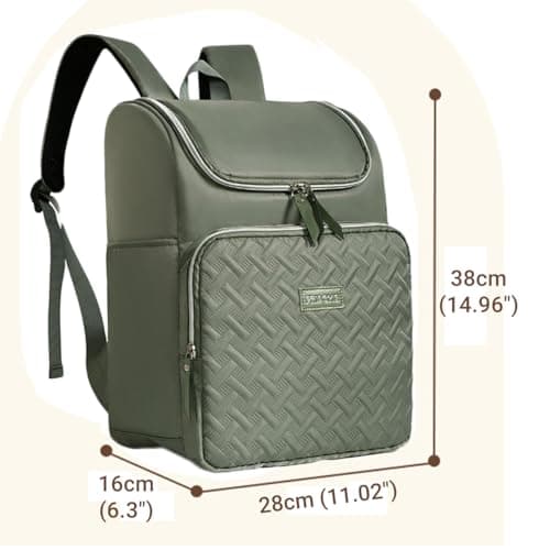 AUXDIQ 18L Insulated Cooler Backpack Leak-Proof Lunch Bag Insulated Picnic Backpack (Green) — view 2