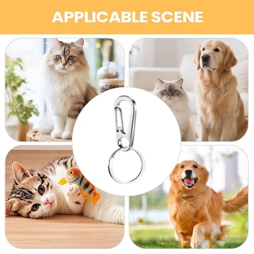 Collar Pendant Clasp - Instant Utility, Multi-Pack Detachable Safety Keyring Loop, Identification Badge Hanger Hardware, Rustproof Metal Outdoor Travel Component | Holder for Canines & — view 4