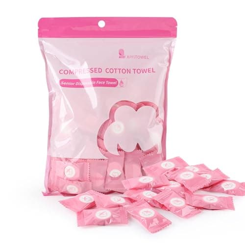 Lanjue 100PCS Disposable Face Cloths, Compressed Cotton Towels, 8.6x7.8 In
