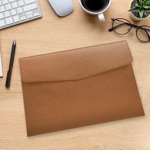 OFFCUP Leather Envelope Documents, 2pcs A4 File Folder, PU Document Bag — view 5