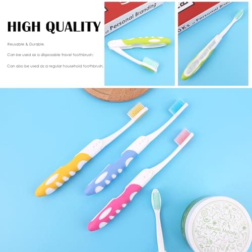 EasyHonor Travel Toothbrush Bulk, Folding Toothbrush with Medium Soft bristles, for Hiking, Camping, Traveling, School, and Home Supplies. (12 Pcs) — view 5