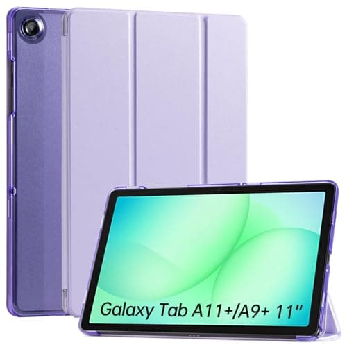 CoBak for Samsung Galaxy Tab A11+ Plus 11 Inch 2025/A9+ Plus 2023 - PU Leather Smart Cover for Tab A11+, Translucent Hard Shell, Multi-Viewing Angles, Purple
