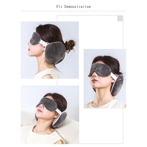 2-In-1 Travel Pillow with Eye Mask,Light Blocking, Neck Support, Compact & Portable Cushion,Folding Soft Mini Pillow Eye Mask for Office, Plane, Train or Car (Dark Gray) — view 3
