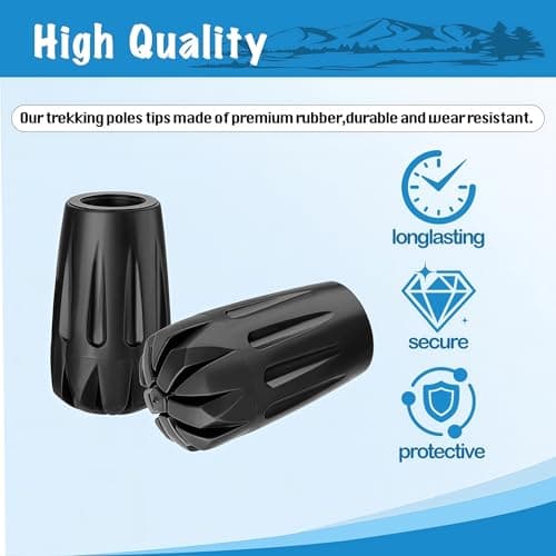 8 Pack 11mm Trekking Pole Tip Protectors Compatible with Black Diamond — view 5