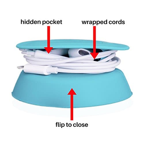 Budley - Tangle-Free Earphone/Earbud Case, Compact Storage System, Silicone (Teal, Set of 1) — view 2