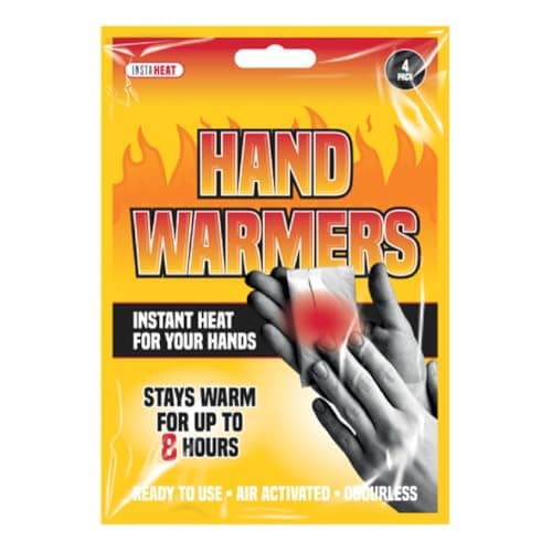 InstaHeat Hand Warmers, Air Activated Instant Pocket or Glove Heat Packs 4 Pack