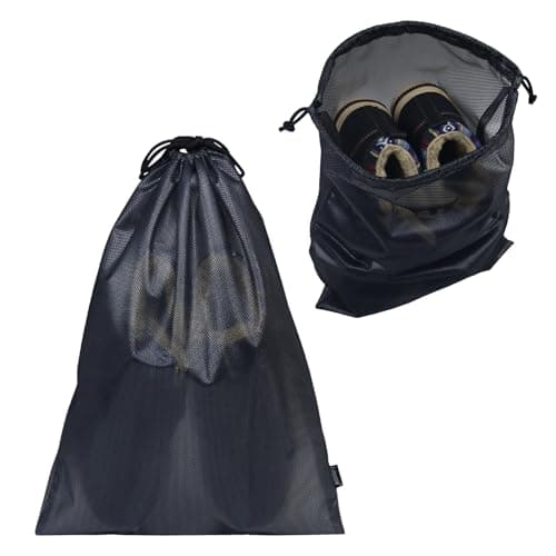 Gloppie Shoe Bag for Travel Portable Football Boot Storage Drawstring Black