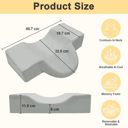 CGBE Lash Pillow for Eyelash Extensions: Ergonomic U-Shaped Neck Support Cushion, Soft Flannel Eyelash Cushion for Home and Beauty Salon, Lash Technician Bed Supplies - Grey — view 3