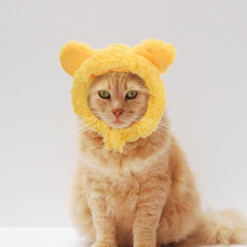 2pcs Plush Cat Costume Hat for Pets Adjustable Warm Cartoon Style — view 6
